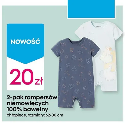 2-pak rampersów niemowlęcych 100% bawełny chłopięce promocja w Pepco