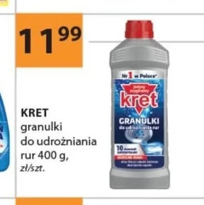 Granulki do udrożniania rur Kret promocja w Drogerie Laboo
