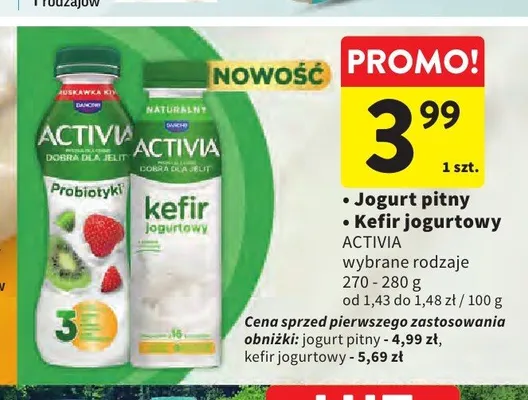 Kefir jogurtowy Activia naturalny promocja w Intermarche