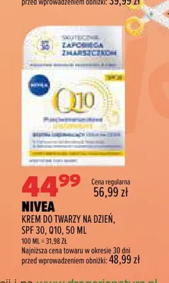 Krem do twarzy na dzień SPF 30 Q10 Nivea promocja w Drogerie Natura