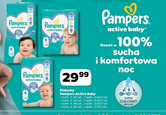 Pieluchy Pampers Active Baby rozmiar 3 promocja w Netto