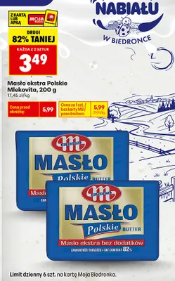 Masło ekstra Polskie Mlekovita promocja w Biedronka