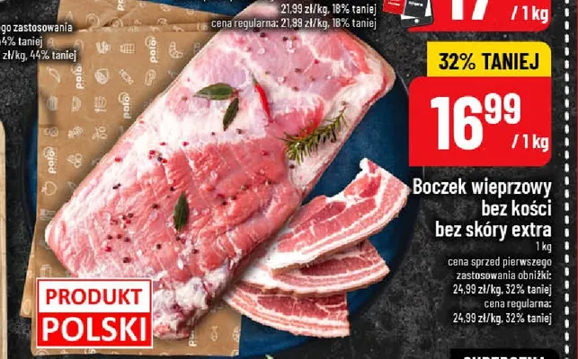 Boczek wieprzowy bez kości bez skóry extra promocja w POLOmarket