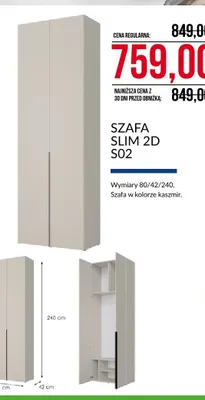 Szafa Slim 2D S02 Abra Meble promocja w Abra Meble