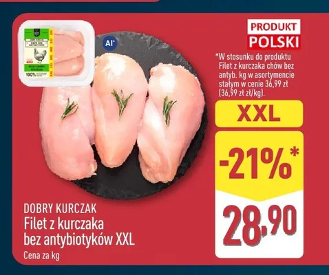 Filet z kurczaka bez antybiotyków XXL Dobry Kurczak promocja w Aldi