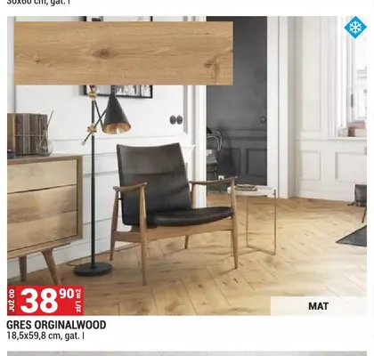 Gres Orginalwood 18,5x59,8 cm promocja w Merkury Market