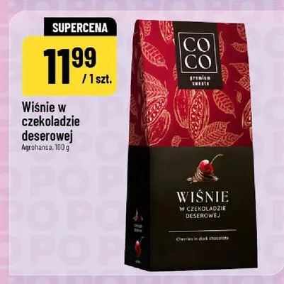 Wiśnie w czekoladzie deserowej promocja w POLOmarket