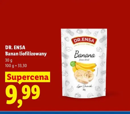 Banan liofilizowany Dr. Ensa promocja w Lidl