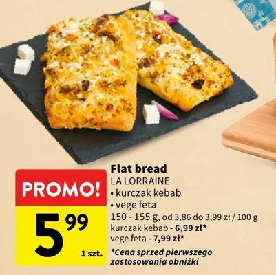 Flat bread LA LORRAINE vege feta promocja w Intermarche