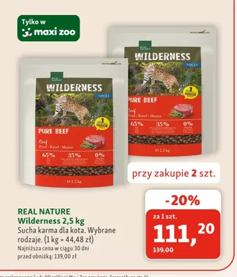 Sucha karma dla kota Real Nature Wilderness promocja w MAXI ZOO
