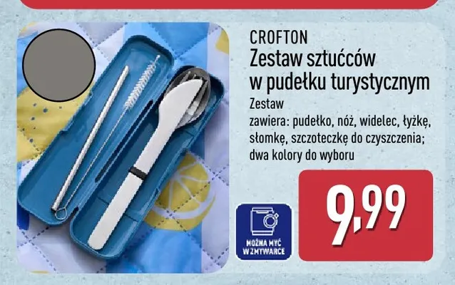 Zestaw sztućców w pudełku turystycznym Crofton promocja w Aldi