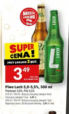 Piwo Lech Pils 5,5% promocja w Twój Market
