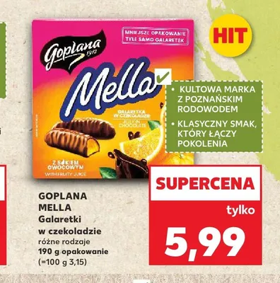 Galaretki w czekoladzie Goplana Mella promocja w Kaufland