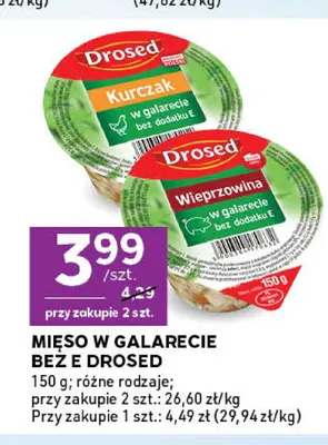 Mięso w galarecie bez E wieprzowina Drosed promocja w Stokrotka