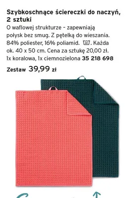 Szybkoschnące ściereczki do naczyń 2-pak promocja w Tchibo