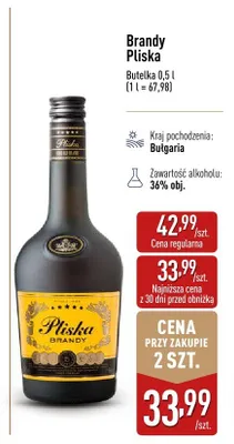 Brandy Pliska promocja w Aldi
