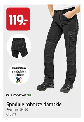 Spodnie robocze damskie Bluewear promocja w Jula