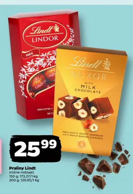 Praliny Lindt Nuxor Milk Chocolate promocja w Netto