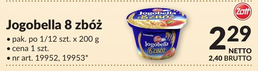 Jogobella 8 zbóż Zott promocja w Makro