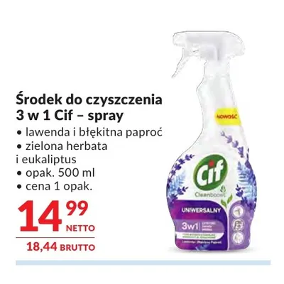 Środek do czyszczenia 3 w 1 Cif spray zielona herbata i eukaliptus promocja w Makro