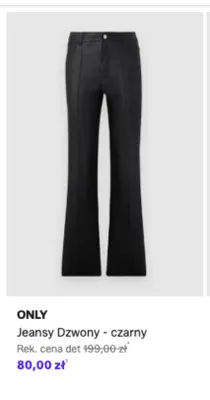 Jeansy Dzwony ONLY - czarny promocja w Lounge by Zalando