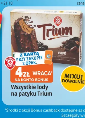 Wszystkie lody na patyku Trium promocja w Leclerc