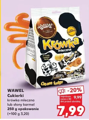 Cukierki krówka mleczna lub słony karmel promocja w Kaufland