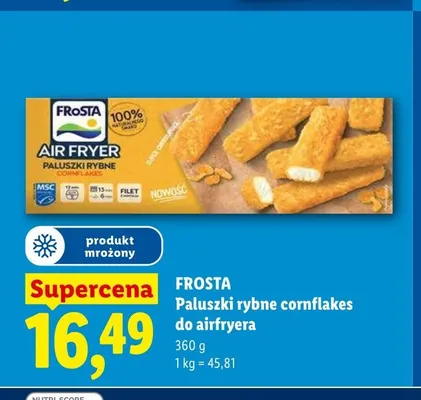 Paluszki rybne cornflakes do airfryera Frosta promocja w Lidl