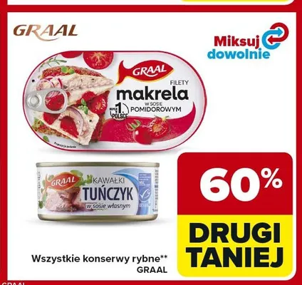 Konserwa rybna GRAAL Kawałki tuńczyka w sosie własnym promocja w Carrefour Market
