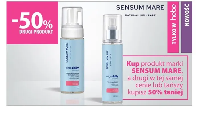 Nawilżająca pianka do mycia twarzy Algodaily Sensum Mare promocja w Hebe