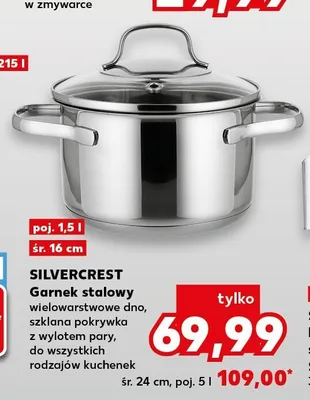 Garnek stalowy SILVERCREST 1,5 l promocja w Kaufland