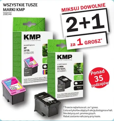 Tusze WSZYSTKIE TUSZE MARKI KMP 208326 promocja w Selgros