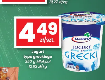 Jogurt typu greckiego Mlekpol promocja w emma MARKET