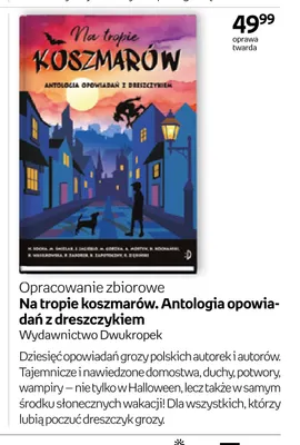 Książka Na tropie koszmarów. Antologia opowiadań z dreszczykiem Opracowanie zbiorowe Dwukropek promocja w Empik
