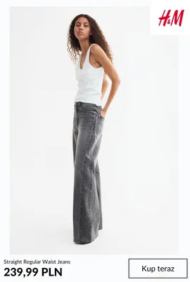 Jeansy Straight Regular Waist H & M promocja w H&M