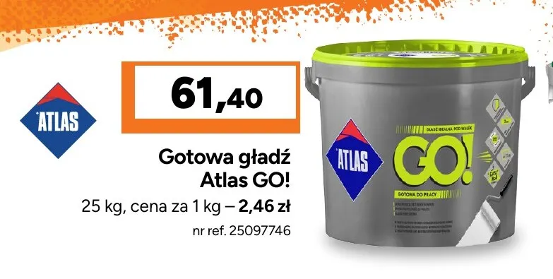 Gotowa gładź Atlas GO! promocja w Bricoman