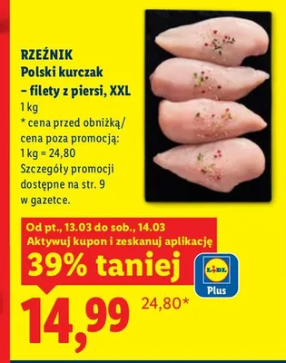 Polski kurczak - filet z piesi XXL promocja w Lidl