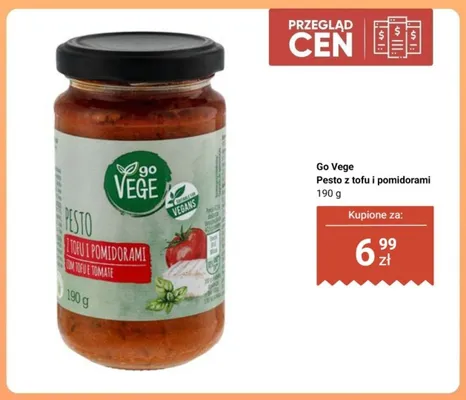 Pesto z tofu i pomidorami Go Vege promocja w Biedronka