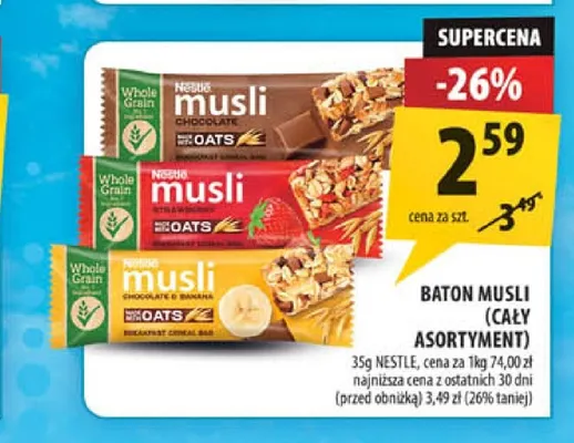 Baton musli bananowy Nestle promocja w Arhelan