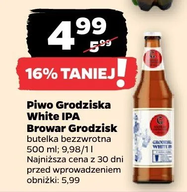 Piwo White IPA Browar Grodzisk promocja w Netto