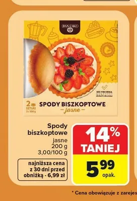 Spody biszkoptowe jasne Dan Cake promocja w Carrefour