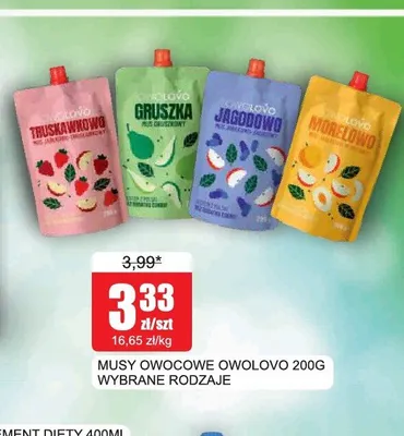 Mus owocowy Owolovo Morelowy promocja w Bingo