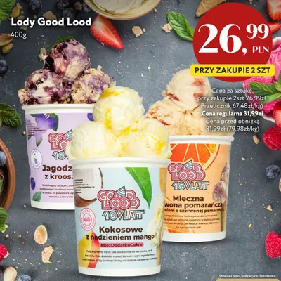 Lody Mleczna czekolada z sorbetem z czerwonej pomarańczy Good Lood promocja w Market Point