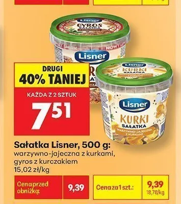 Sałatka warzywno-jajeczna z kurkami Lisner promocja w Biedronka