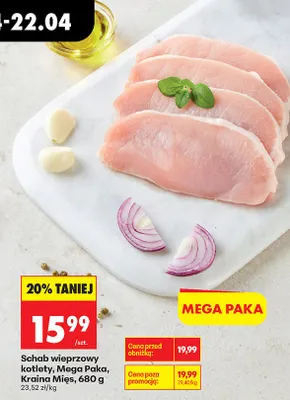 Schab wieprzowy plastry, Mega Paka promocja w Biedronka
