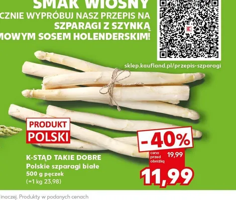 Polskie szparagi białe K-Stąd Takie Dobre promocja w Kaufland