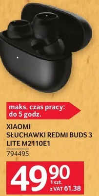 Słuchawki REDMI BUDS 3 LITE M2110E1 XIAOMI promocja w Selgros