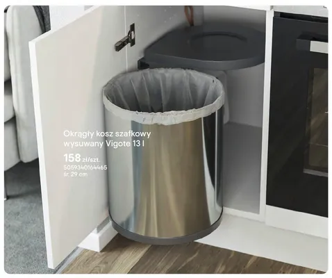 Okrągły kosz szafkowy wysuwany Vigote 13l śr. 29cm promocja w Castorama