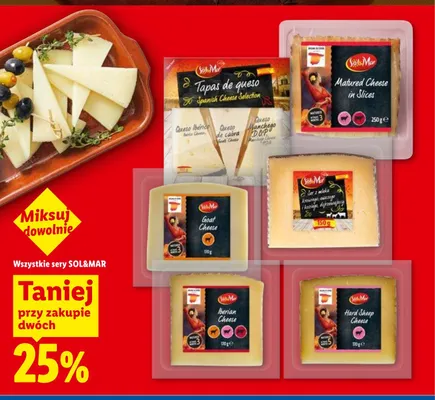 Ser z mleka krowiego, owczego i koziego dojrzewający Sol&Mar promocja w Lidl