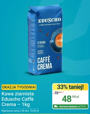 Kawa ziarnista Eduscho Caffè Crema promocja w ERLI